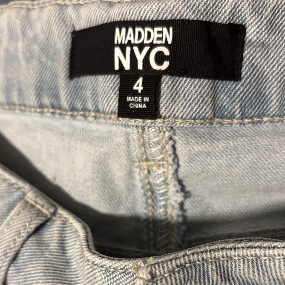 Madden NYC Retro Light Blue Barrel Wide Leg Jeans Streetwear - Picture 5 of 5